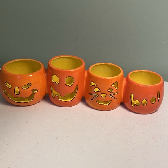 The White Barn Candle Co Pumpkin Jack O Lanterns Boo Votive Candle Holder - Picture 2 of 11